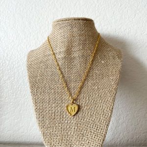 NEW | M initial heart pendant dainty necklace